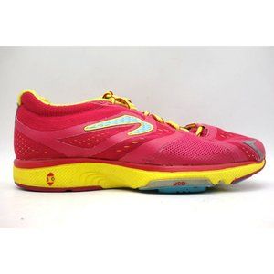 Newton Motion IV Pink Yellow Mesh Lace Up Athletic Running Shoes Women's 7